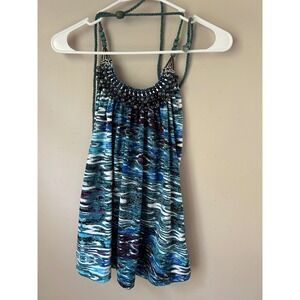 Y2K Wet Seal Beaded Halter Top ‎ Fairycore Indie Sleeeze Mermaidcore